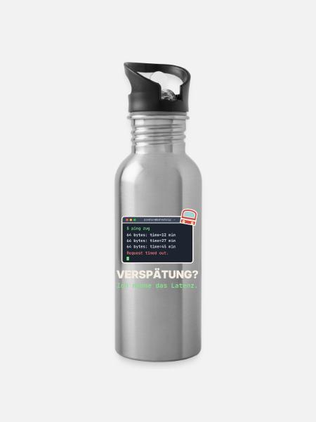 Ping Verzögerung: Latenz Meme - Trinkflasche mit integriertem Trinkhalm - Lightsilver