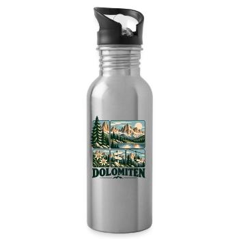 Dolomiten Alpine Adventure - Trinkflasche mit integriertem Trinkhalm - Lightsilver - Rechts