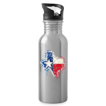 Texas Spray Flag Splash - Trinkflasche mit integriertem Trinkhalm - Lightsilver - Rechts