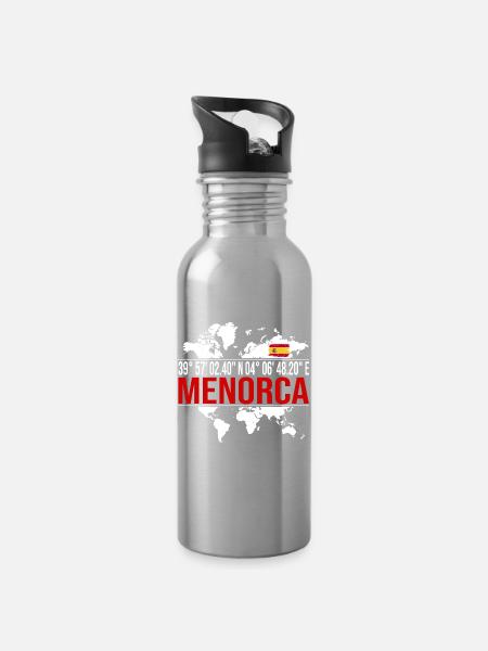 Menorca - Trinkflasche mit integriertem Trinkhalm - Lightsilver