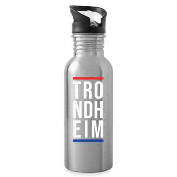 Stadt Trondheim - Trinkflasche mit integriertem Trinkhalm - Lightsilver - Rechts