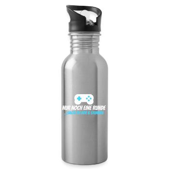 Nur noch eine Runde – sagte er vor 6 Stunden - Trinkflasche mit integriertem Trinkhalm - Lightsilver - Rechts