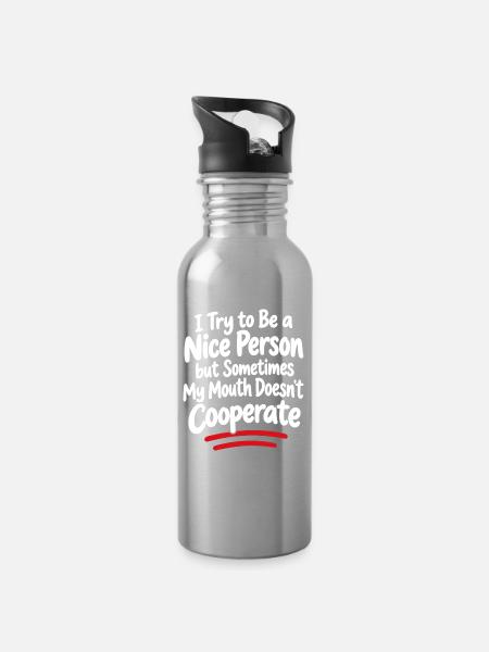 Ehrlicher Mund-Sarkasmus-Zitat-Tee - Trinkflasche mit integriertem Trinkhalm - Lightsilver