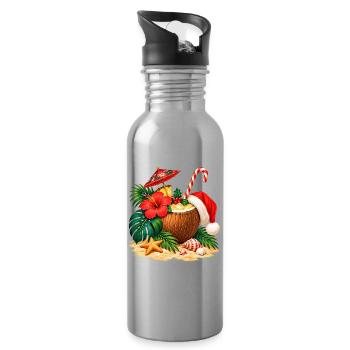 Santa's Coconut Christmas Tropical Cocktail - Trinkflasche mit integriertem Trinkhalm - Lightsilver - Rechts