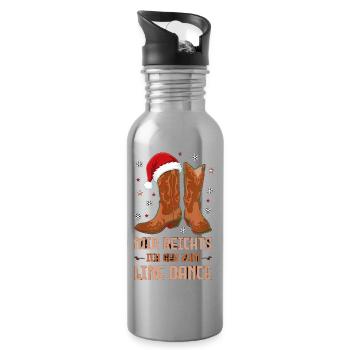 Mir Reichts Ich Geh Zum Line Dance Weihnachten - Trinkflasche mit integriertem Trinkhalm - Lightsilver - Rechts