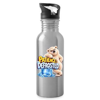 Patience: Defrosted | cooler Eisbär | Cartoon - Trinkflasche mit integriertem Trinkhalm - Lightsilver - Rechts