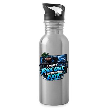 I Don't Rage Quit – Strategically Exit - Trinkflasche mit integriertem Trinkhalm - Lightsilver - Rechts