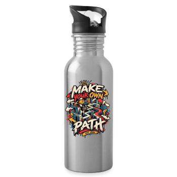 Make Your Own Path Maze Adventure - Trinkflasche mit integriertem Trinkhalm - Lightsilver - Rechts