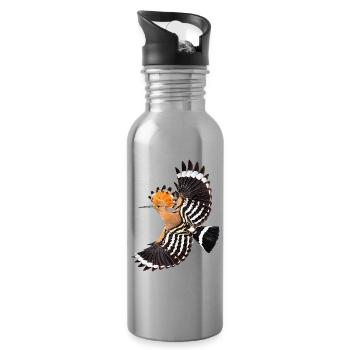 Wiedehopf - Trinkflasche mit integriertem Trinkhalm - Lightsilver - Rechts