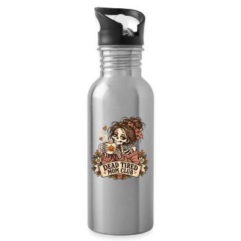 Dead Tired Mom Club Skelettbecher - Trinkflasche mit integriertem Trinkhalm - Lightsilver - Rechts