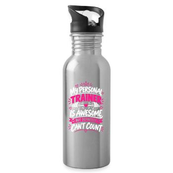 Personal Trainer Bodybuilder Gym Kraftsport - Trinkflasche mit integriertem Trinkhalm - Lightsilver - Rechts
