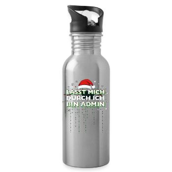 Lasst Mich Durch Ich Bin Admin Informatiker Xmas - Trinkflasche mit integriertem Trinkhalm - Lightsilver - Rechts