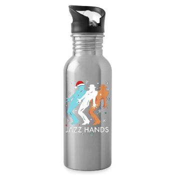 Jazz Hands Jazz Dance Tänzer Weihnachten - Trinkflasche mit integriertem Trinkhalm - Lightsilver - Rechts