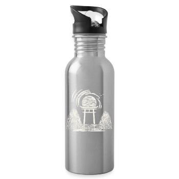 Torii Sonnenuntergang Zen - Trinkflasche mit integriertem Trinkhalm - Lightsilver - Rechts