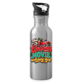 Weihnachtsfilm Retro Truck Shirt - Trinkflasche mit integriertem Trinkhalm - Lightsilver - Rechts