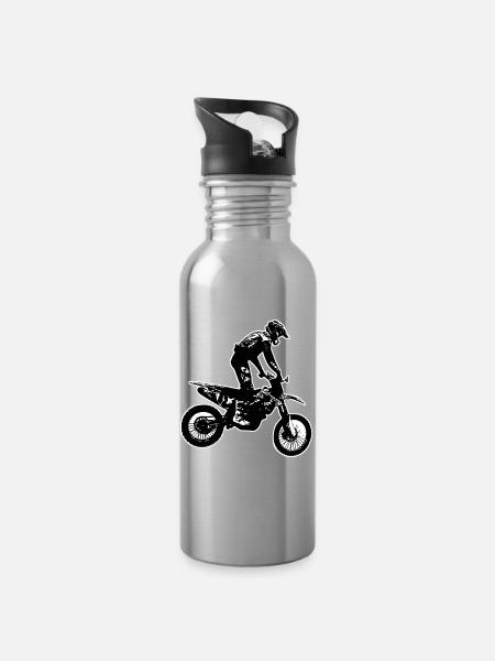enduro - Trinkflasche mit integriertem Trinkhalm - Lightsilver