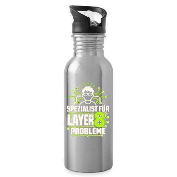 Spezialist für Layer 8 Probleme - Trinkflasche mit integriertem Trinkhalm - Lightsilver - Rechts