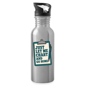Let Me Chart Typografie Nurse Pflegekraft RN - Trinkflasche mit integriertem Trinkhalm - Lightsilver - Rechts