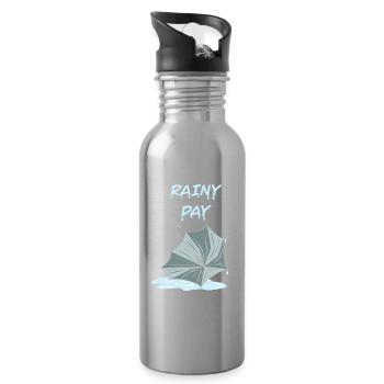 Regentag - Trinkflasche mit integriertem Trinkhalm - Lightsilver - Rechts