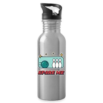 Spare Me Retro Bowling - Trinkflasche mit integriertem Trinkhalm - Lightsilver - Rechts