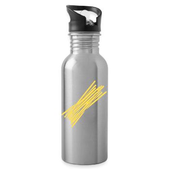 Spaghetti Pasta Nudeln Italien Geschenk - Trinkflasche mit integriertem Trinkhalm - Lightsilver - Rechts