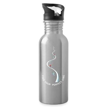 Find Your Perfect Line Skifahrer Silhouette  - Trinkflasche mit integriertem Trinkhalm - Lightsilver - Rechts