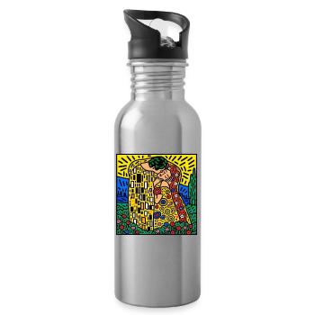 Kiss of Color Mosaik - Trinkflasche mit integriertem Trinkhalm - Lightsilver - Rechts
