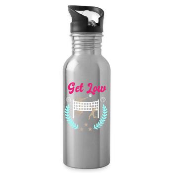 Get Low Volleyball Netz – Lorbeerkranz Design - Trinkflasche mit integriertem Trinkhalm - Lightsilver - Rechts