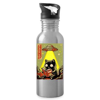 Leseabend unter UFO Lichtkatze - Trinkflasche mit integriertem Trinkhalm - Lightsilver - Rechts