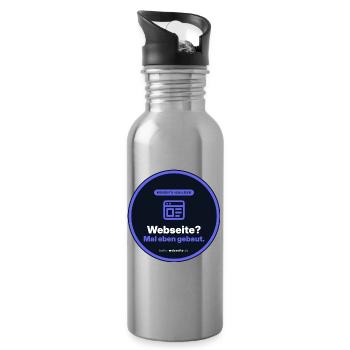 Webseite? Mal Eben Gebaut. Webdesigner Shirt - Trinkflasche mit integriertem Trinkhalm - Lightsilver - Rechts