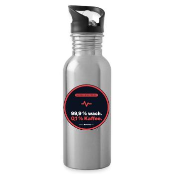 99,9 % Wach. 0,1 % Kaffee. Admin Shirt - Trinkflasche mit integriertem Trinkhalm - Lightsilver - Rechts