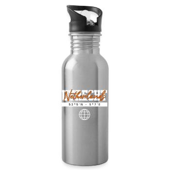 Utrecht Niederlande Koordinaten Reise Souvenir - Trinkflasche mit integriertem Trinkhalm - Lightsilver - Rechts