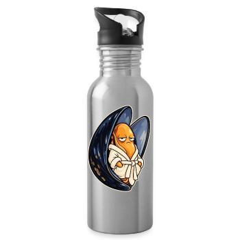 Blaser Bademantel-Schimmel – Humor und Faulheit - Trinkflasche mit integriertem Trinkhalm - Lightsilver - Rechts