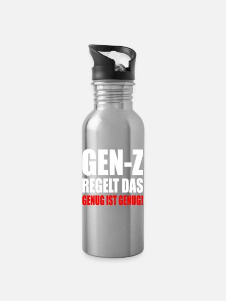 gen z regelt das - Trinkflasche mit integriertem Trinkhalm - Lightsilver
