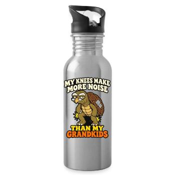 Meine Knie machen mehr Lärm als die meiner Enkelkinder Komisch - Trinkflasche mit integriertem Trinkhalm - Lightsilver - Rechts