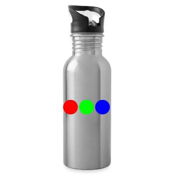 Triaden-Neonkreise - Trinkflasche mit integriertem Trinkhalm - Lightsilver - Rechts