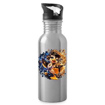 BeatPinguin Groove - Trinkflasche mit integriertem Trinkhalm - Lightsilver - Rechts