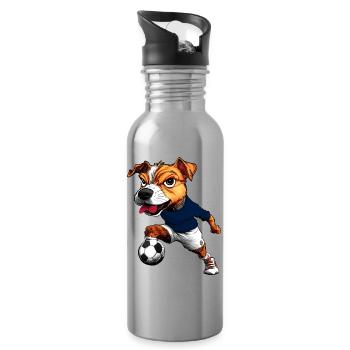 JRT Fussball - Trinkflasche mit integriertem Trinkhalm - Lightsilver - Rechts