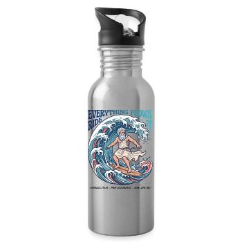 Heraclitus – Everything Flows - Trinkflasche mit integriertem Trinkhalm - Lightsilver - Rechts