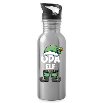 Opa Elf Weihnachtself Elfe Weihnachtsoutfit Set - Trinkflasche mit integriertem Trinkhalm - Lightsilver - Rechts