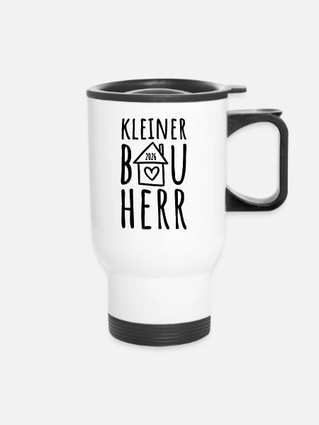 Kleiner Bauherr 2026 - Thermobecher mit Tragegriff - Weiß