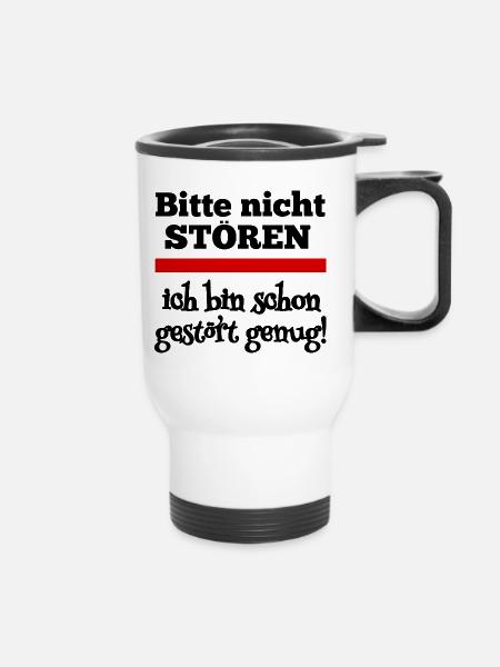 Bitte nicht stören! - Thermobecher mit Tragegriff - Weiß