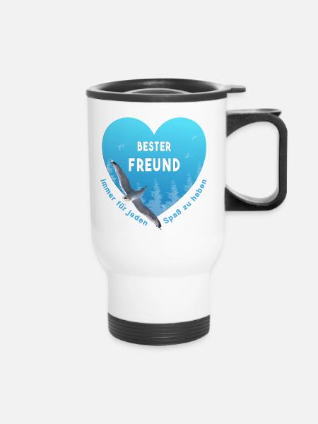 bester Freund - Thermobecher mit Tragegriff - Weiß