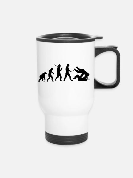 Evolution: Judo Jiu Jitsu - Thermobecher mit Tragegriff - Weiß