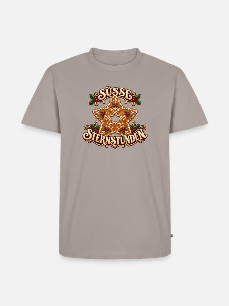 Süsse Sternstunden Sternkeks - Männer Premium Bio T-Shirt - Taupe