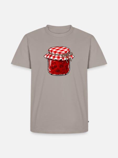 Omas Marmelade – Retro Marmeladenglas - Männer Premium Bio T-Shirt - Taupe
