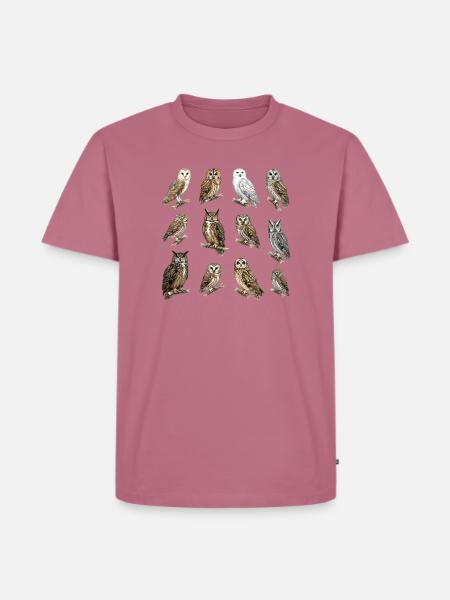 Eulen der Welt - Männer Premium Bio T-Shirt - Mauve