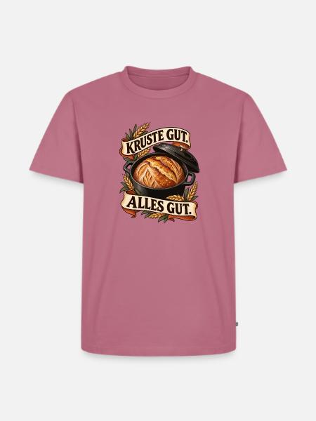 Krustenbrot im Topf – Alles gut - Männer Premium Bio T-Shirt - Mauve
