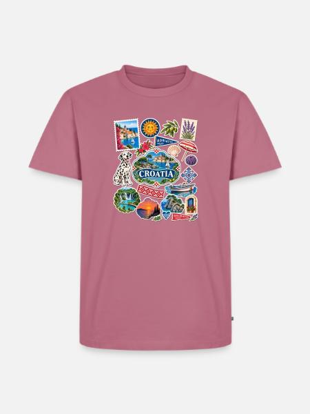 Kroatien Reisesticker - Männer Premium Bio T-Shirt - Mauve