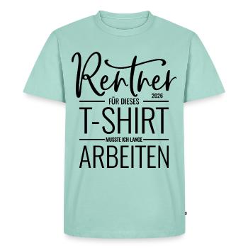Rentner 2026 - Männer Premium Bio T-Shirt - Mint  - Vorne - Nico (187cm)